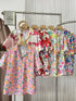 Spring Floral Half Sleeves Collar Down Shirts